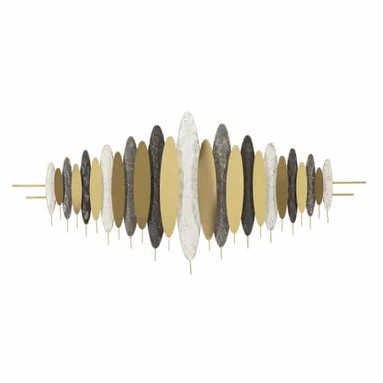 Oligram fali dekoráció arany/fekete/törtfehér 149x5x70 cm Oligram fali dekoráció arany/fekete/törtfehér 149x5x70 cm