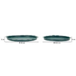 Greenes kerek tál 2db-os szett kékeszöld Ø 33X2-27,5X2 cm