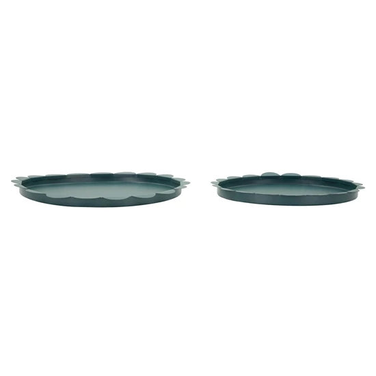 Greenes kerek tál 2db-os szett kékeszöld Ø 33X2-27,5X2 cm