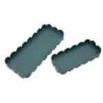 Greenes téglalap alakú tál 2db-os szett kékeszöld 40X16,5X4,5-29X12X4,5 cm