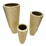 Tripple váza fémből 3 db-os szett arany ø 50,8x114,9-40x92,7-29,8x70,5 cm