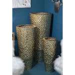 Tripple váza fémből 3 db-os szett arany ø 50,8x114,9-40x92,7-29,8x70,5 cm
