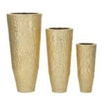 Tripple váza fémből 3 db-os szett arany ø 50,8x114,9-40x92,7-29,8x70,5 cm