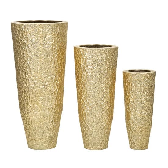 Tripple váza fémből 3 db-os szett arany ø 50,8x114,9-40x92,7-29,8x70,5 cm Tripple váza fémből 3 db-os szett arany ø 50,8x114,9-40x92,7-29,8x70,5 cm