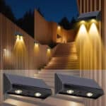 Solar fali lámpa 5V 0.8w 30lm 6500k IP65 fekete 142x80x73mm
